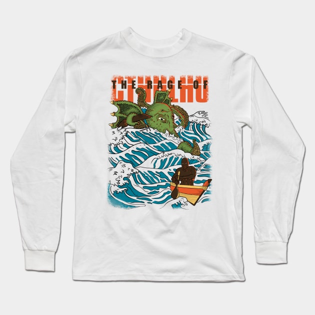 The Rage of Cthulhu Long Sleeve T-Shirt by leepianti